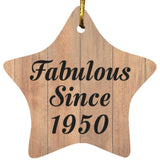 74th Birthday Fabulous Since 1950 - Star Ornament C