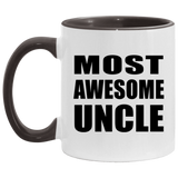 Most Awesome Uncle - 11oz Accent Mug Black