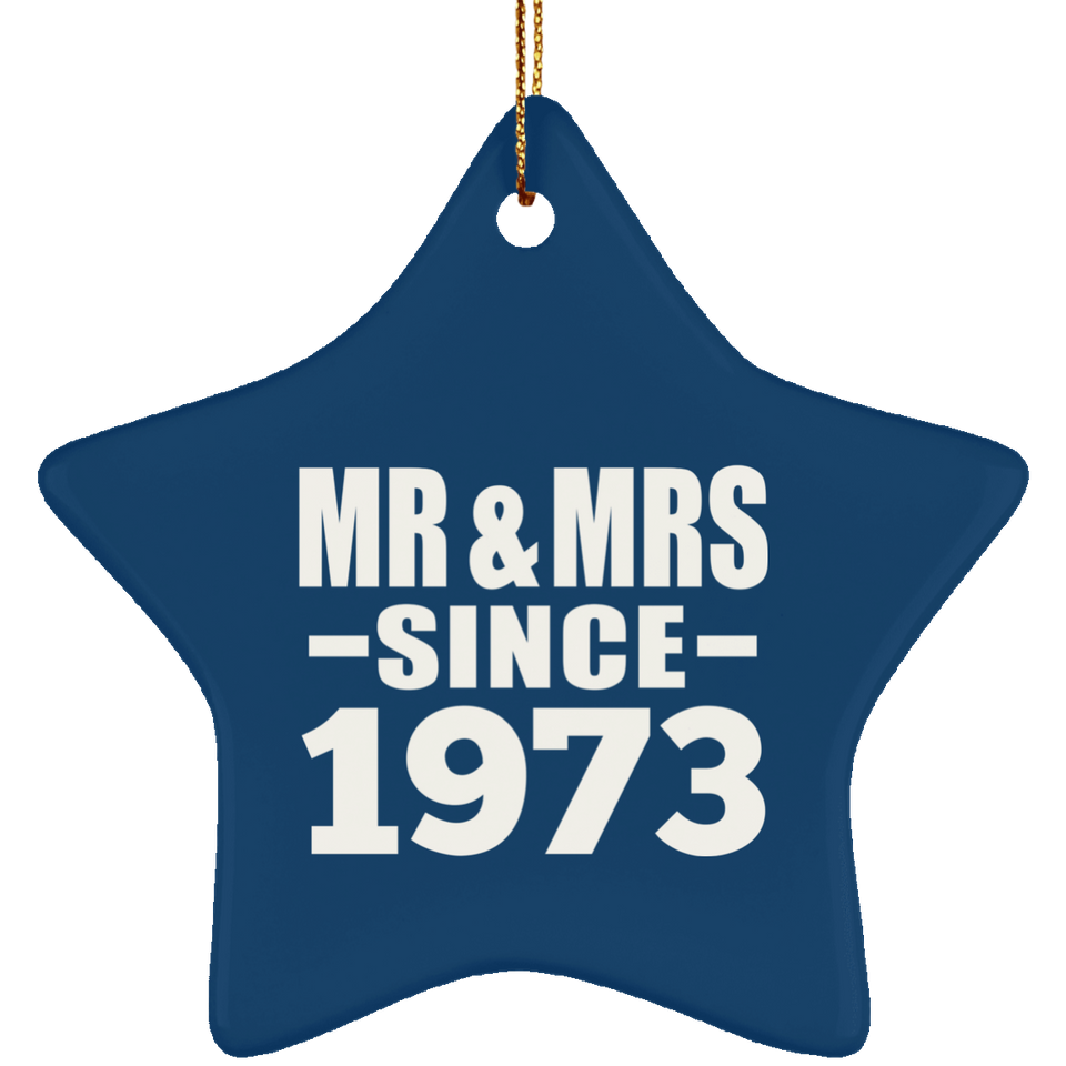 51st Anniversary Mr & Mrs Since 1973 - Star Ornament