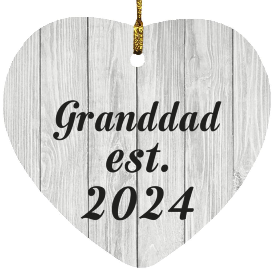 Granddad Established Est. 2024 - Heart Ornament F