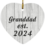 Granddad Established Est. 2024 - Heart Ornament F