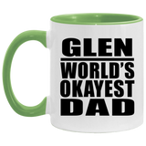 Glen World's Okayest Dad - 11oz Accent Mug Green