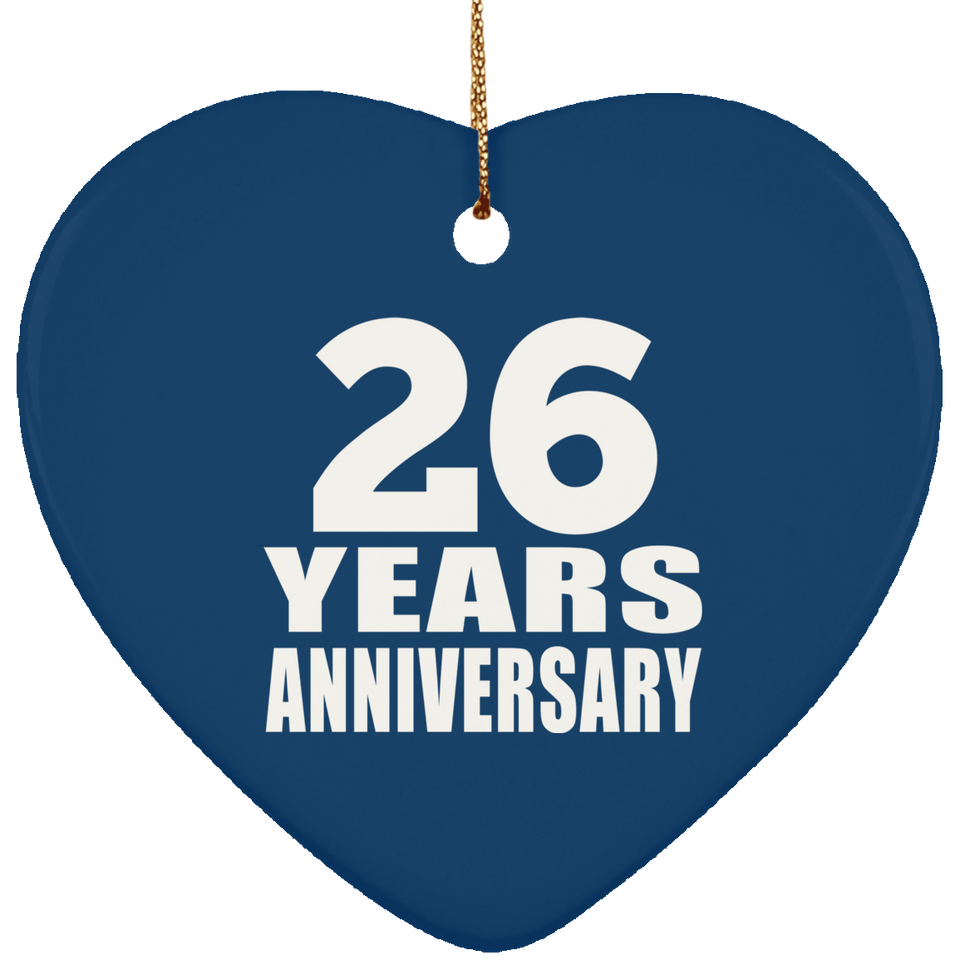 26th Anniversary 26 Years - Heart Ornament