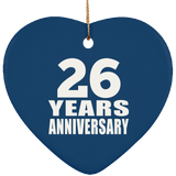 26th Anniversary 26 Years - Heart Ornament