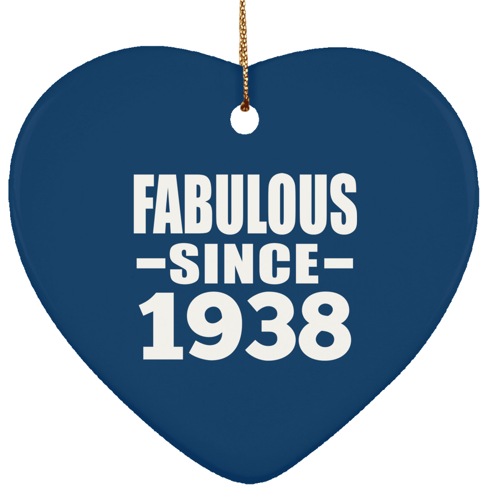 86th Birthday Fabulous Since 1938 - Heart Ornament