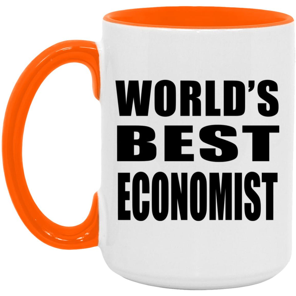 World's Best Economist - 15oz Accent Mug Orange