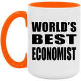 World's Best Economist - 15oz Accent Mug Orange