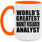 World's Greatest Market Research Analyst - 15oz Accent Mug Orange
