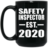 Safety Inspector Established EST. 2020 - 15oz Coffee Mug Black