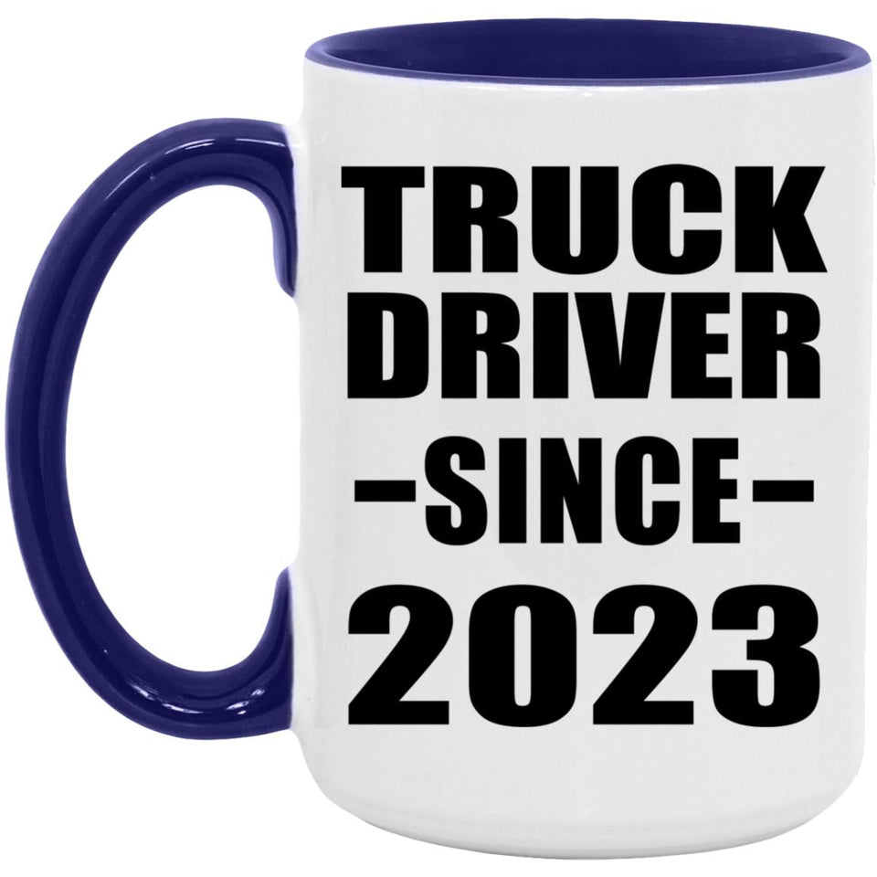 Truck Driver Since 2023 - 15oz Accent Mug Purple