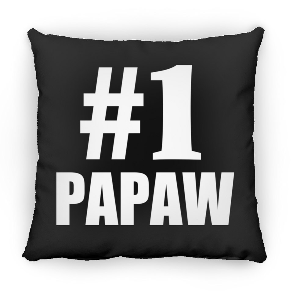 Number One #1 Papaw - Throw Pillow Black