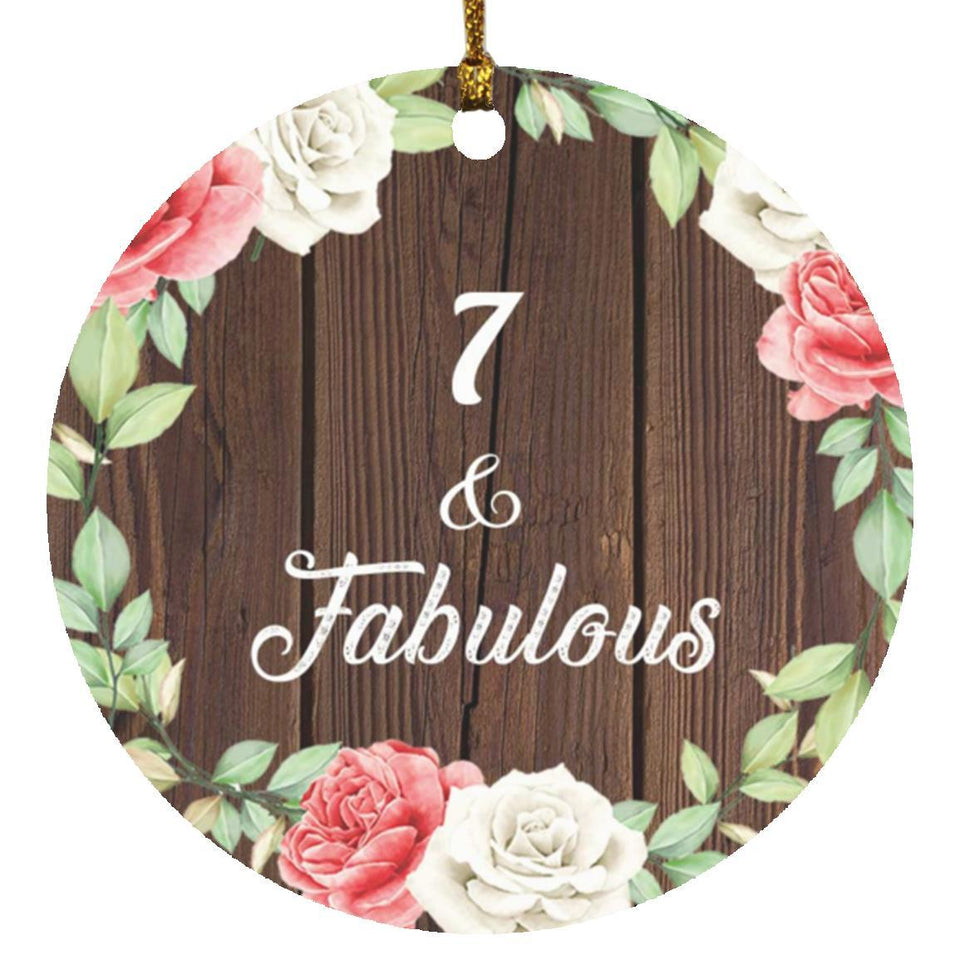 7th Birthday 7 & Fabulous - Circle Ornament A