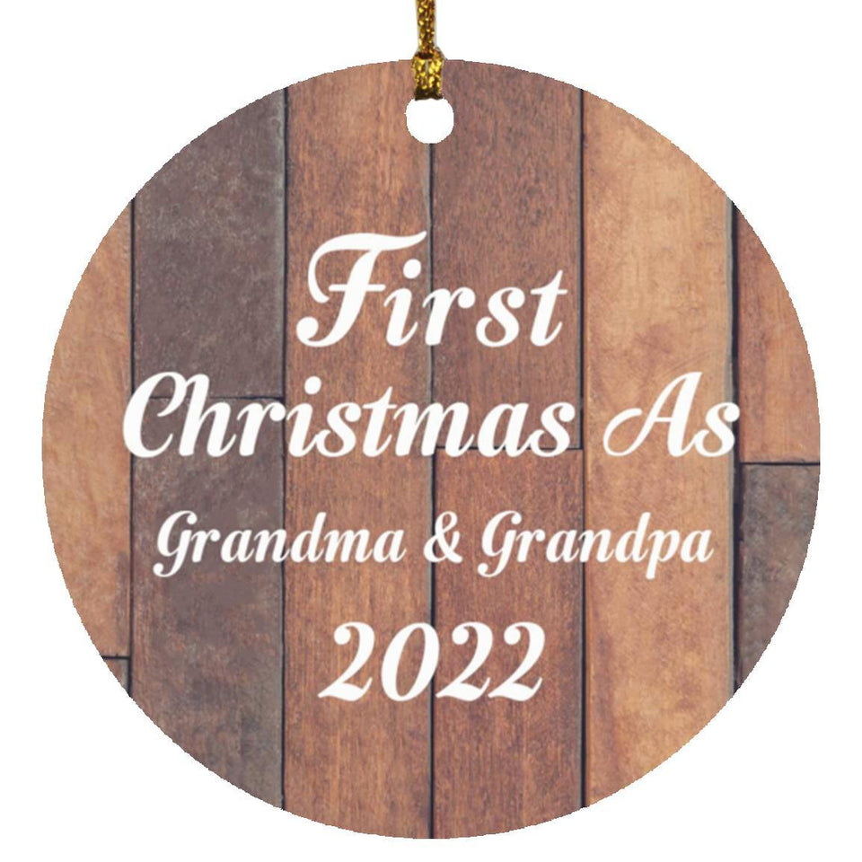 First Christmas As Grandma & Grandpa 2022 - Circle Ornament E