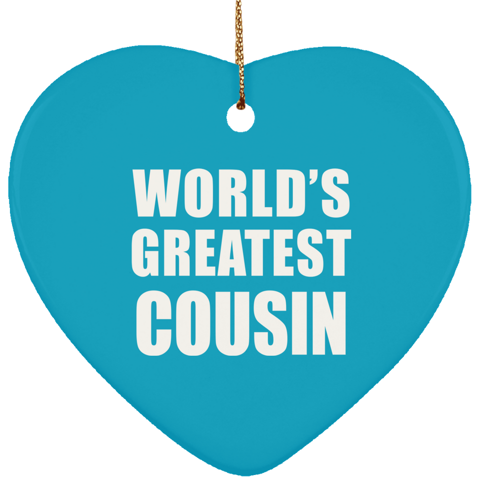World's Greatest Cousin - Heart Ornament