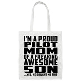 Proud Pilot Mom Of Awesome Son - Tote Bag White