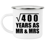 20th Anniversary Square Root of 400 Years As Mr & Mrs - 12oz Camping Mug