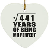 21st Anniversary Square Root of 441 Years of Mr Perfect - Heart Ornament