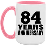 84th Anniversary 84 Years Anniversary - 15oz Accent Mug Pink