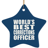 World's Best Corrections Officer - Star Ornament