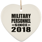 Military Personnel Since 2018 - Heart Ornament
