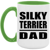 Silky Terrier Dad - 15oz Accent Mug Green