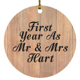 First Year As Mr & Mrs Hart - Circle Ornament C