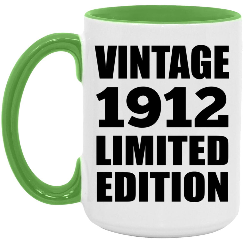 112th Birthday Vintage 1912 Limited Edition - 15oz Accent Mug Green