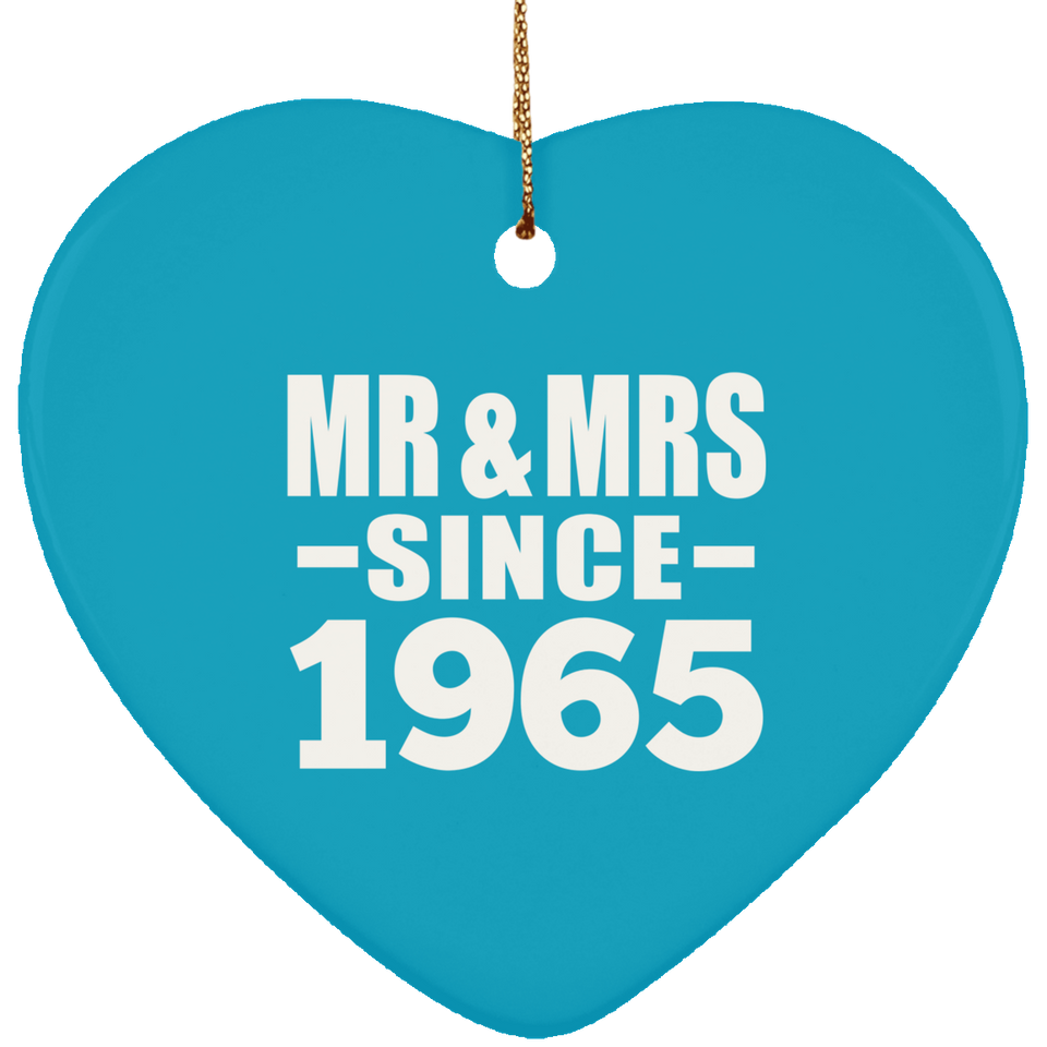 59th Anniversary Mr & Mrs Since 1965 - Heart Ornament