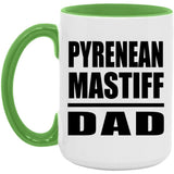 Pyrenean Mastiff Dad - 15oz Accent Mug Green