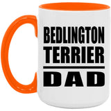 Bedlington Terrier Dad - 15oz Accent Mug Orange