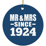 100th Anniversary Mr & Mrs Since 1924 - Circle Ornament