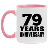 79th Anniversary 79 Years - 11oz Accent Mug Pink