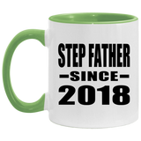 Step Father Since 2018 - 11oz Accent Mug Green