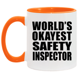 World's Okayest Safety Inspector - 11oz Accent Mug Orange