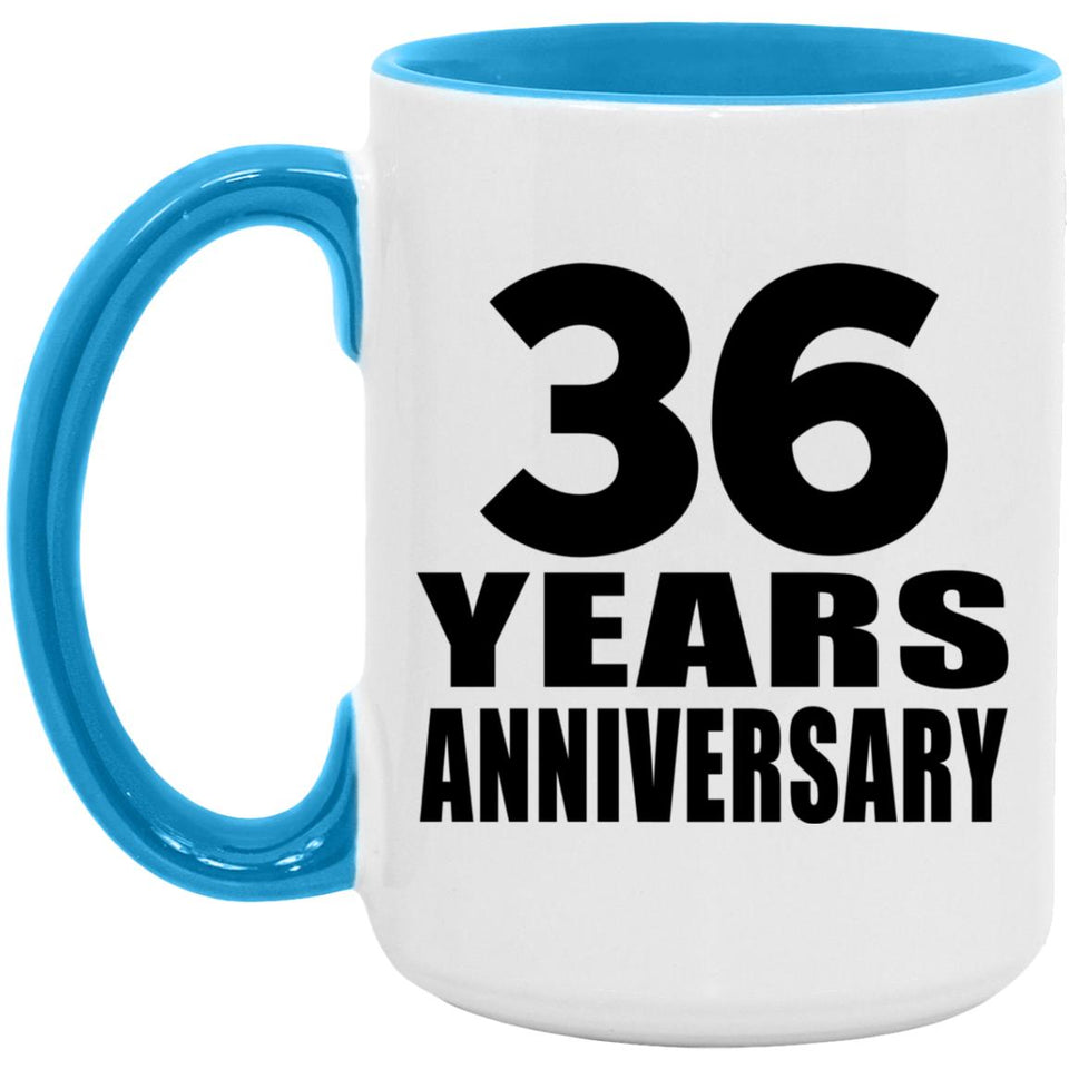 36th Anniversary 36 Years - 15oz Accent Mug Blue