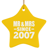 17th Anniversary Mr & Mrs Since 2007 - Star Ornament