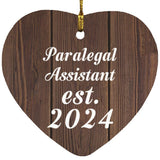 Paralegal Assistant Established Est. 2024 - Heart Ornament D