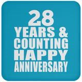 Happy 28th Anniversary 28 Years & Counting - Drink Coaster