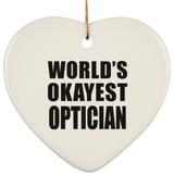 World's Okayest Optician - Heart Ornament