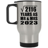 46th Anniversary Square Root of 2116 Years As Mr & Mrs 2023 - Silver Travel Mug