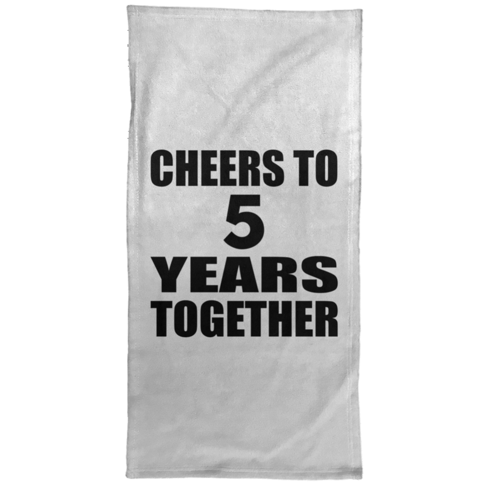 5th Anniversary Cheers To 5 Years Together - Hand Towel