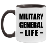 Military General Life - 11oz Accent Mug Black