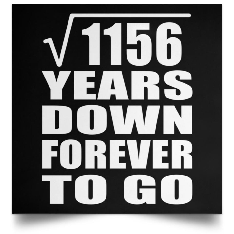 34th Anniversary Square Root of 1156 Years Down Forever To Go - Poster Square