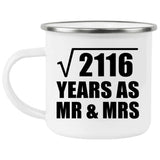 46th Anniversary Square Root of 2116 Years As Mr & Mrs - 12oz Camping Mug