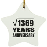 37th Anniversary Square Root of 1369 Years Anniversary - Star Ornament
