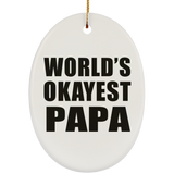 World's Okayest Papa - Oval Ornament