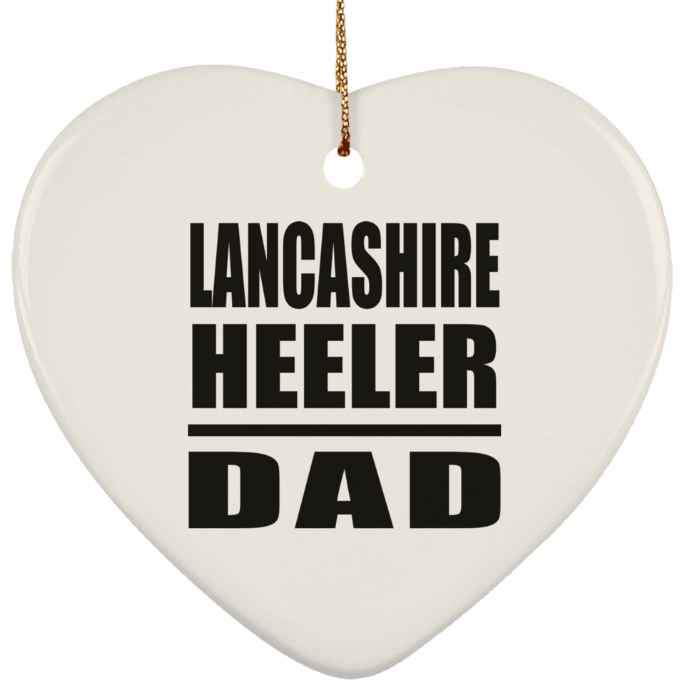 Lancashire Heeler Dad - Heart Ornament