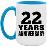 22nd Anniversary 22 Years - 15oz Accent Mug Blue
