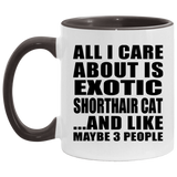 All I Care About Is Exotic Shorthair Cat - 11oz Accent Mug Black