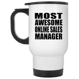 Most Awesome Online Sales Manager - White Travel Mug